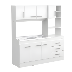 Cocina Compacta Mosconi Sin Bacha De 1,20 Mts Blanco